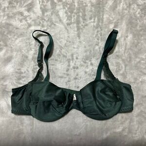Vintage Self Expressions Maidenform Forest Green Underwire Lace Trim Bra 36A